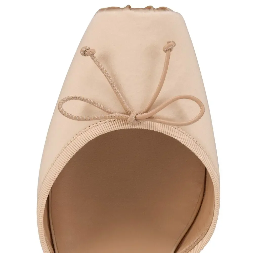 Christian Louboutin Cassia Lace Up 55 Blush Nude Ballet Sandal Heel Pump 37